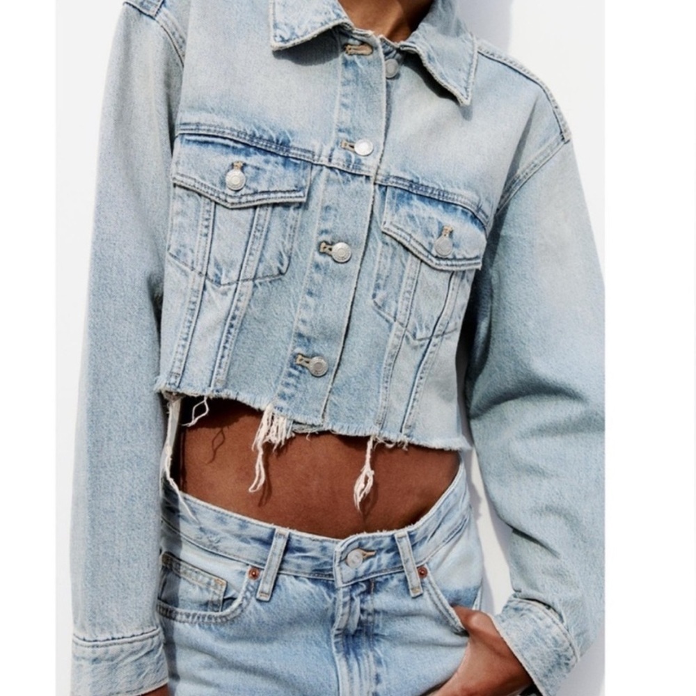 ZARA Cropped Jean Jacket, L